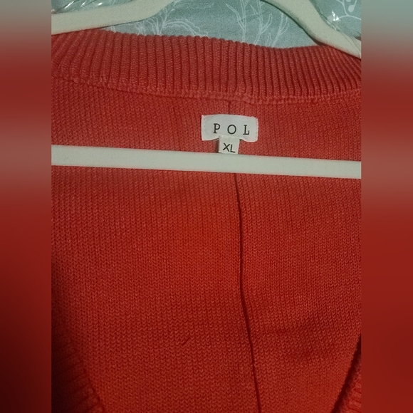 New POL loose fit button cardigan balloon sleeve sz XL red - Picture 9 of 10